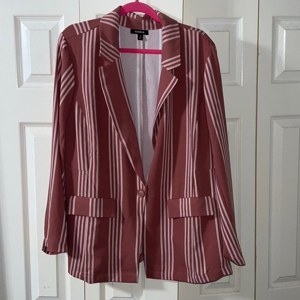 Pink white stripper blazer
